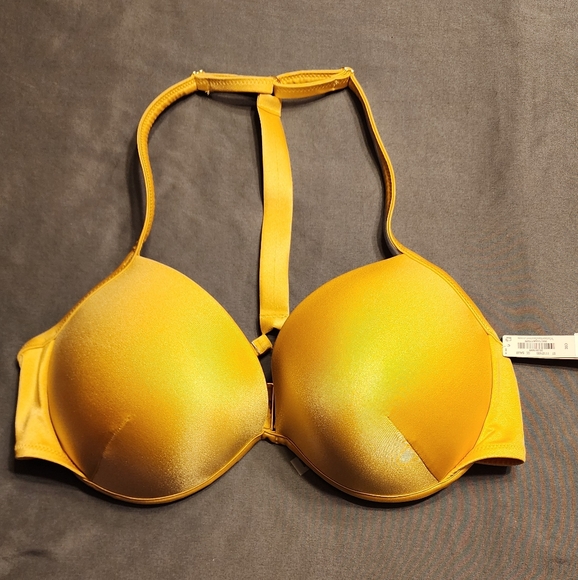 Victoria's Secret Bling T-Back Push Up Bikini Top Sz 38D NWT Gold - Picture 2 of 6